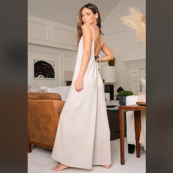 COPY - Sun goddess Wide-Leg Swim Cover-Up Jumpsuit - Picture 4 of 10